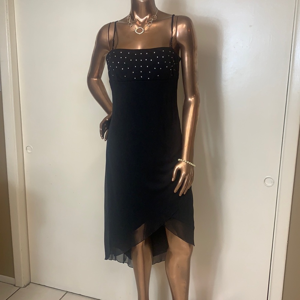 “Turn Heads” Black Rhinestone Embellished Dress